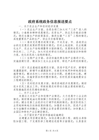 2024年政府系统政务信息报送要点