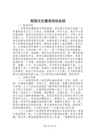2024年校园文化建设活动总结