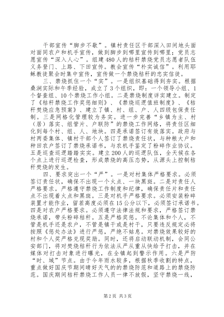 2024年乡镇秋季秸秆禁烧情况汇报_第2页