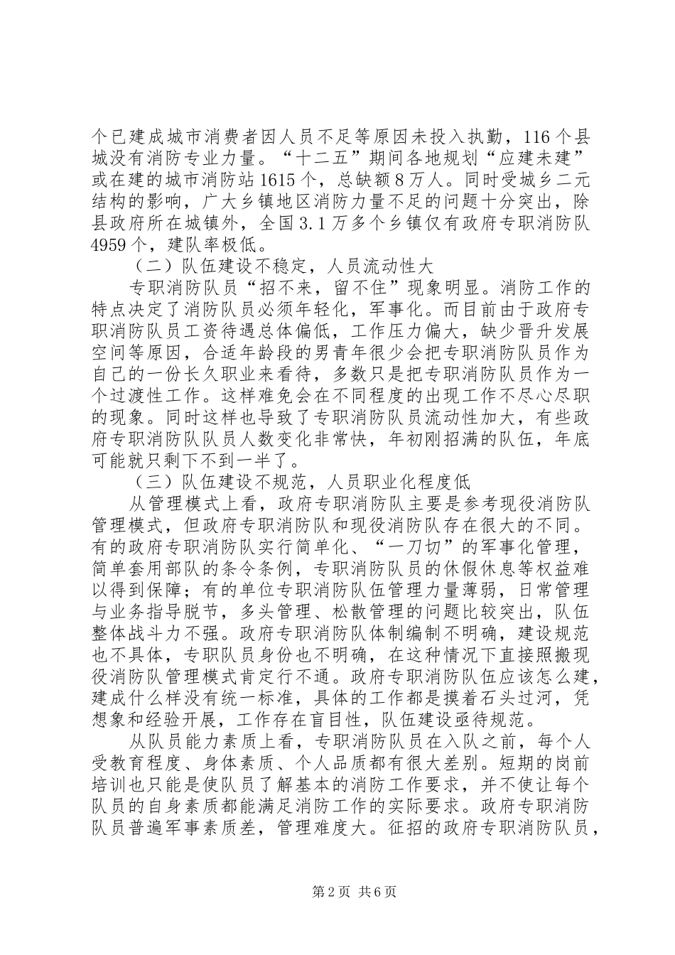 2024年政府专职消防队伍现状及发展对策_第2页