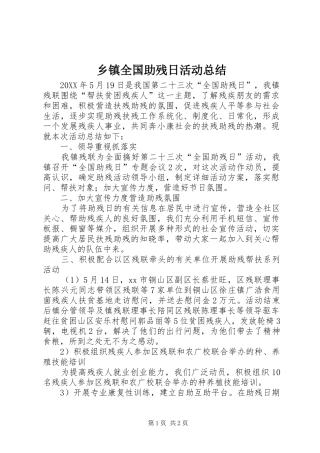 2024年乡镇全国助残日活动总结