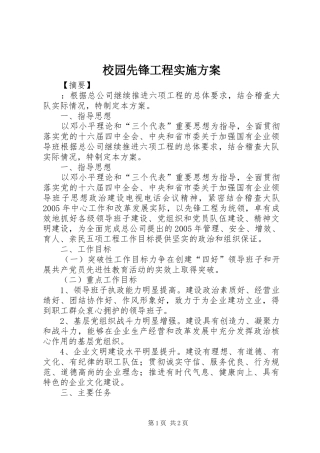 2024年校园先锋工程实施方案