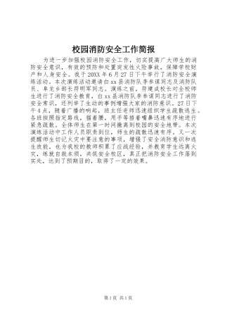 2024年校园消防安全工作简报