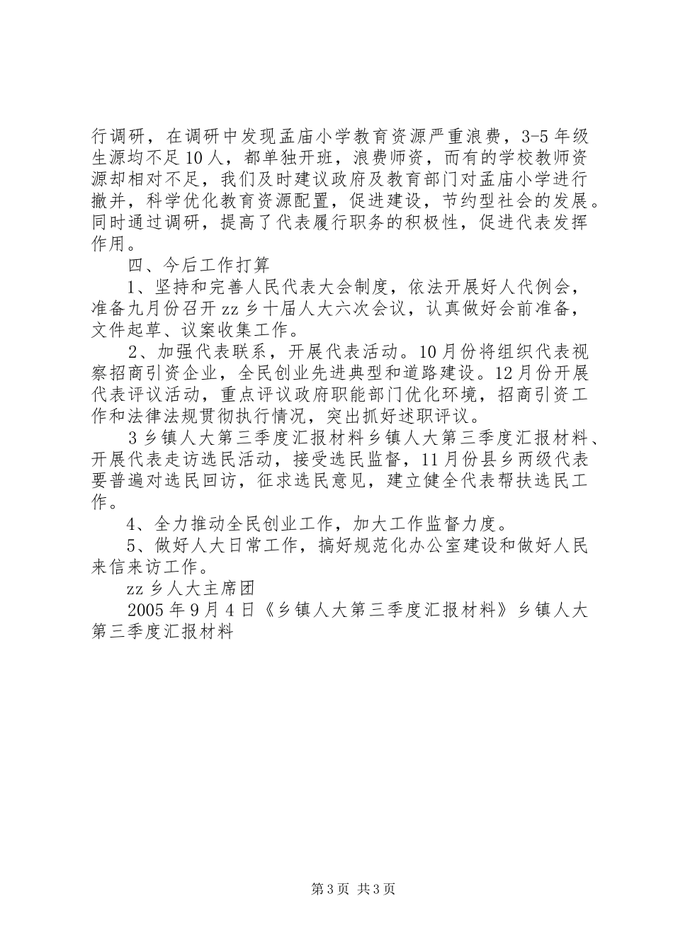 2024年乡镇人大第三季度汇报材料_第3页