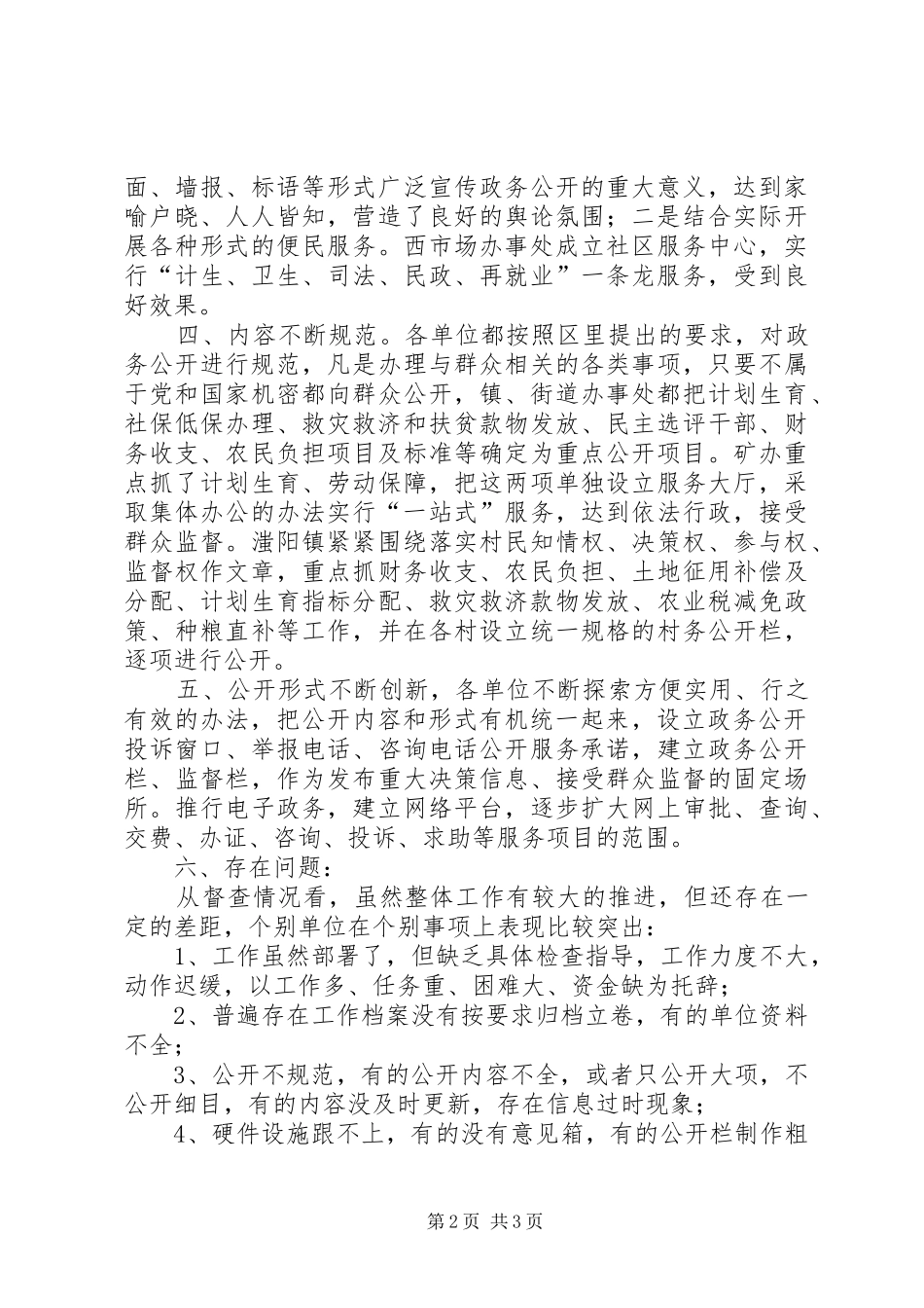 2024年政务公开工作督查情况汇报_第2页