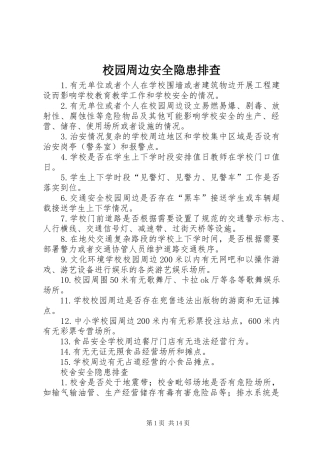 2024年校园周边安全隐患排查