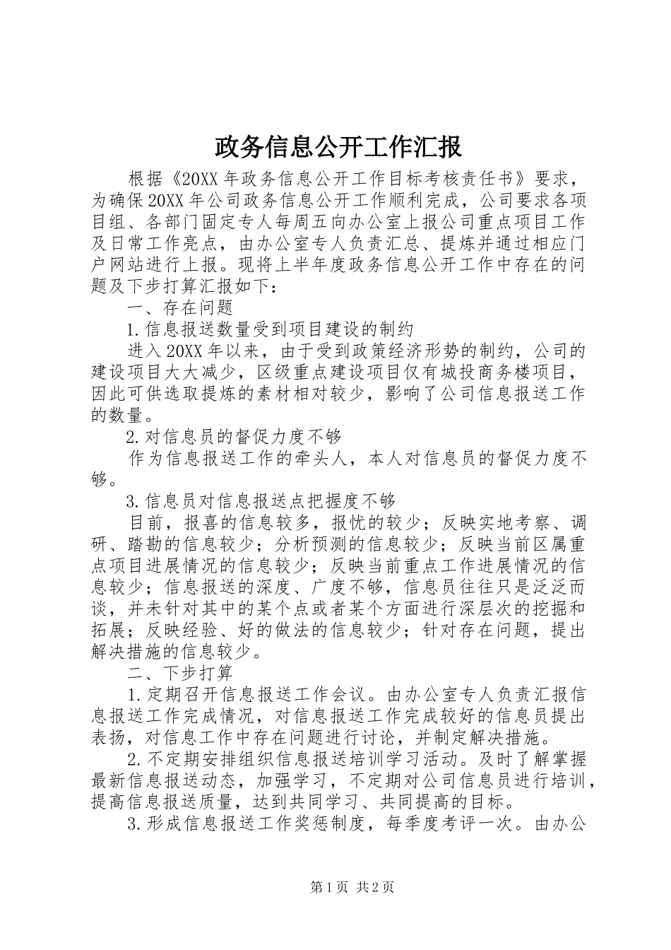 2024年政务信息公开工作汇报_第1页