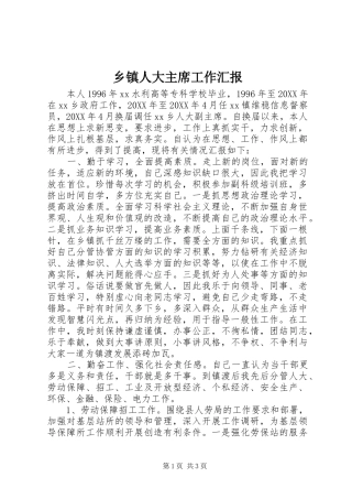 2024年乡镇人大主席工作汇报