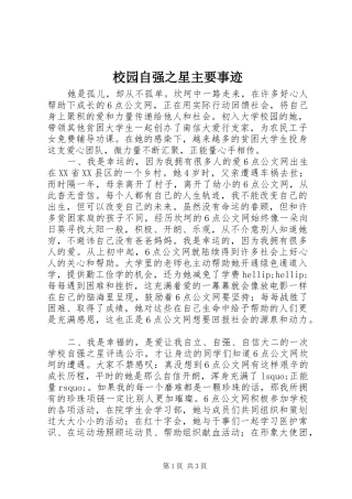 2024年校园自强之星主要事迹