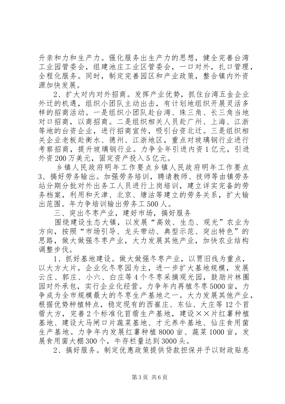 2024年乡镇人民政府明年工作要点_第3页