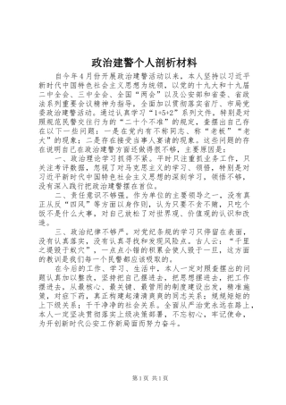 2024年政治建警个人剖析材料