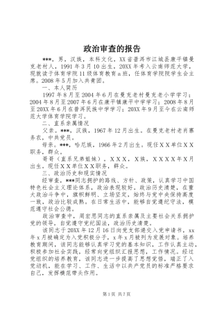 2024年政治审查的报告