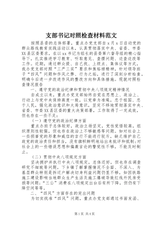 2024年支部书记对照检查材料范文