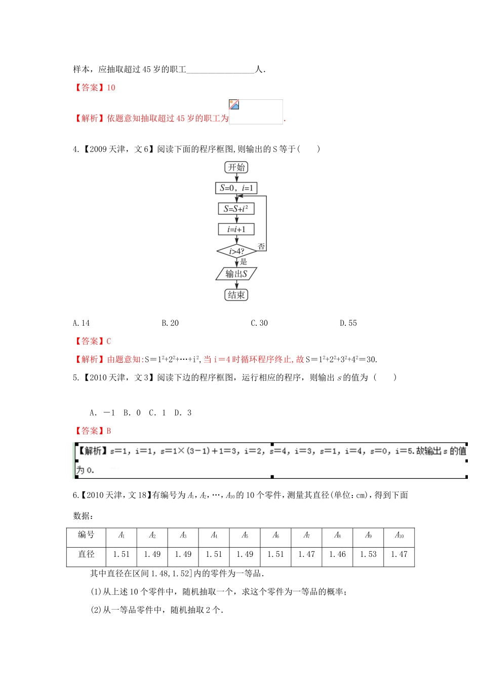 高考数学分项版解析 专题11 概率和统计、算法 文-天津版高三数学试题_第2页