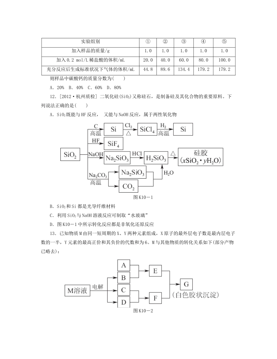 高三化学一轮复习 专讲专练（基础热身+能力提升+挑战自我）第10讲　无机非金属材料的主角 硅（含详解）_第3页