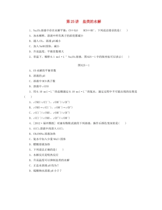 高三化学一轮复习 专讲专练（基础热身+能力提升+挑战自我）第25讲 盐类的水解（含详解）