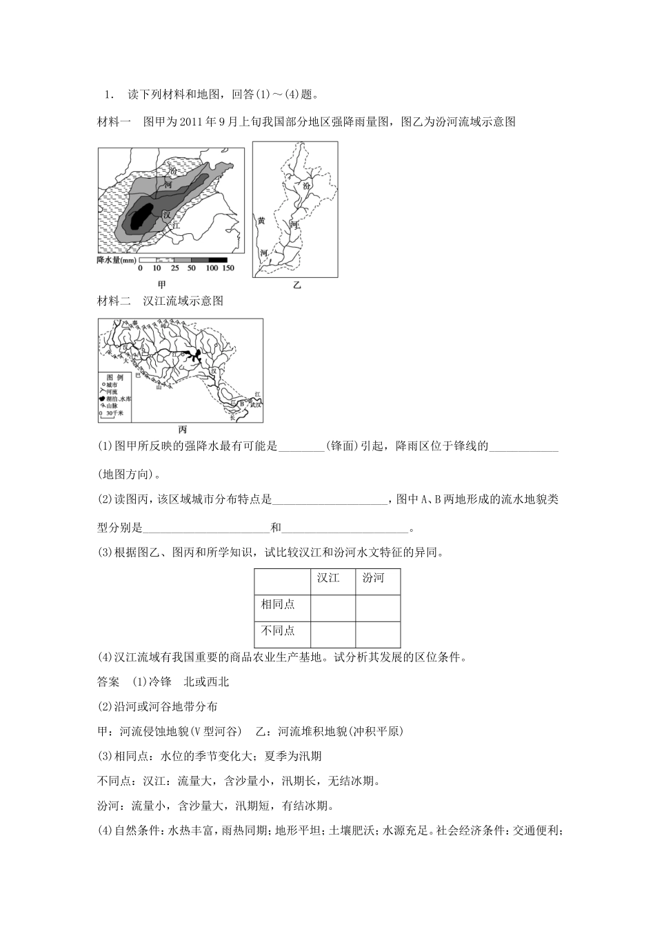 高考地理二轮 考前三个月 综合题特征描述型_第1页