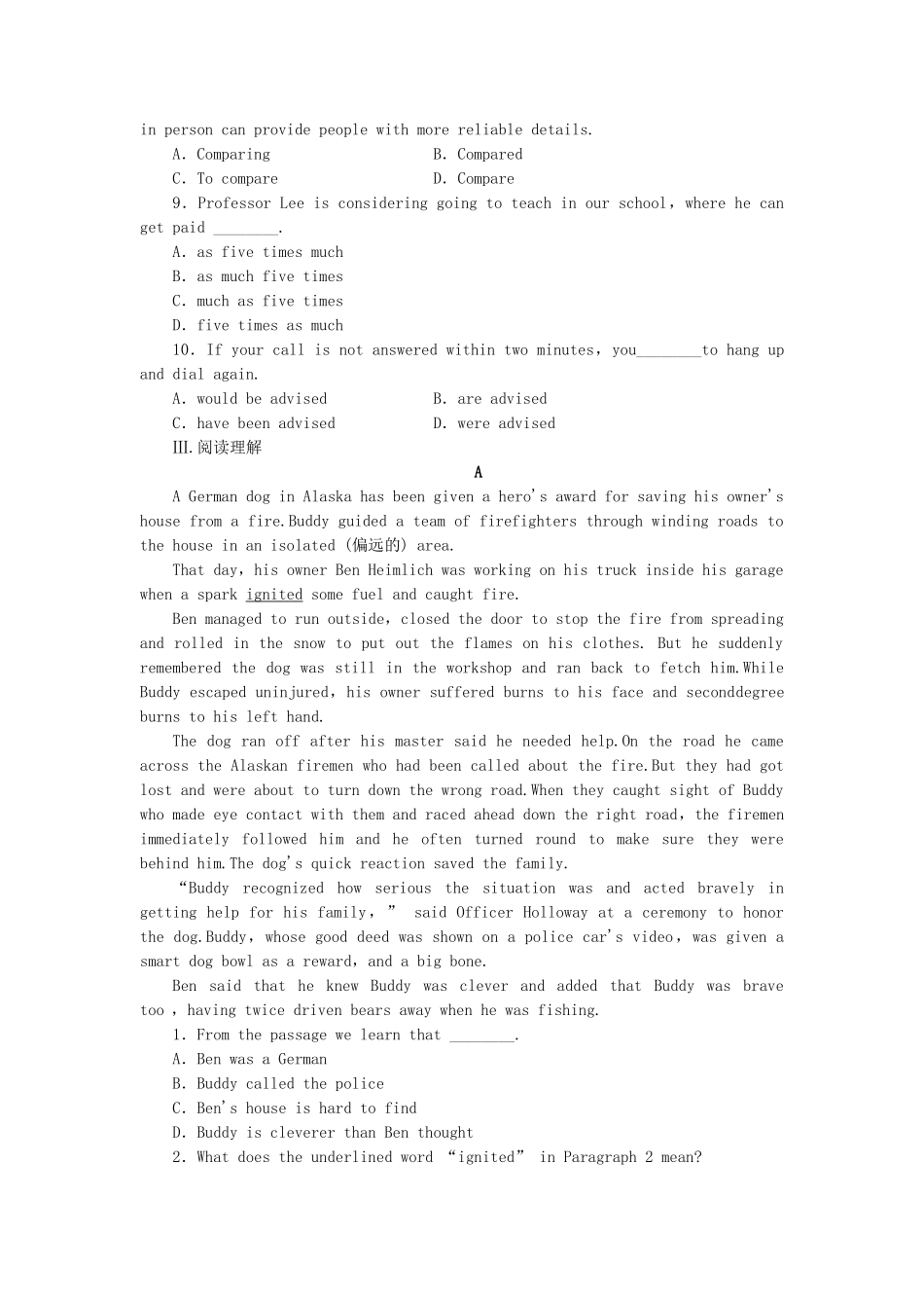 高中英语 Module 1 Europe Cultural Corner & Writing课时作业 外研版必修3_第2页