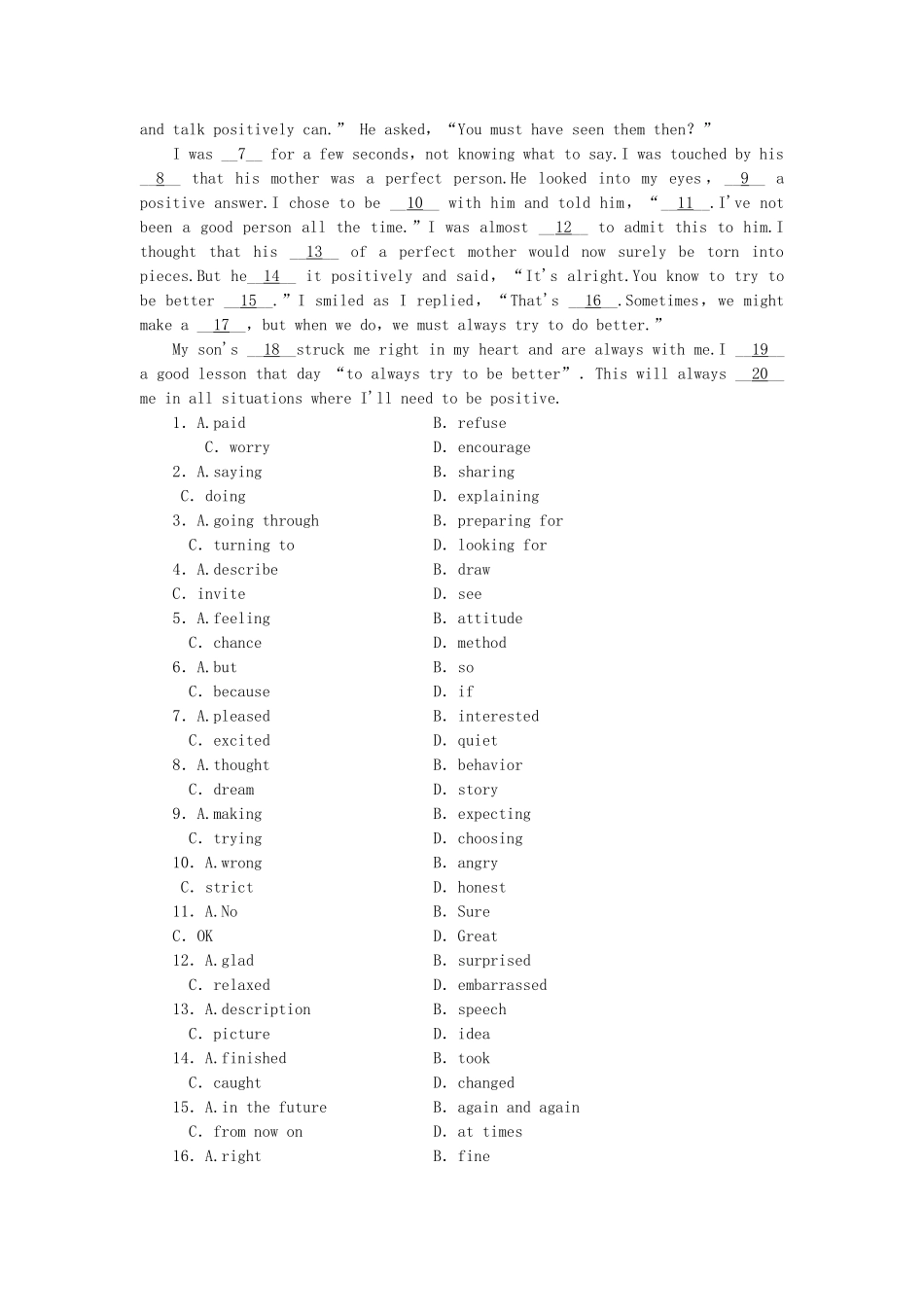 高中英语 Module 2 Developing and Developed Countries Introduction & Reading and Vocabulary课时作业 外研版必修3_第3页