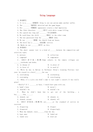 高中英语 Unit 4 Pygmalion Using Language课时作业 新人教版选修8