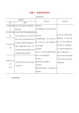 高考地理一轮复习 专题三 地表形态的变化精练含解析-山东版高三地理试题