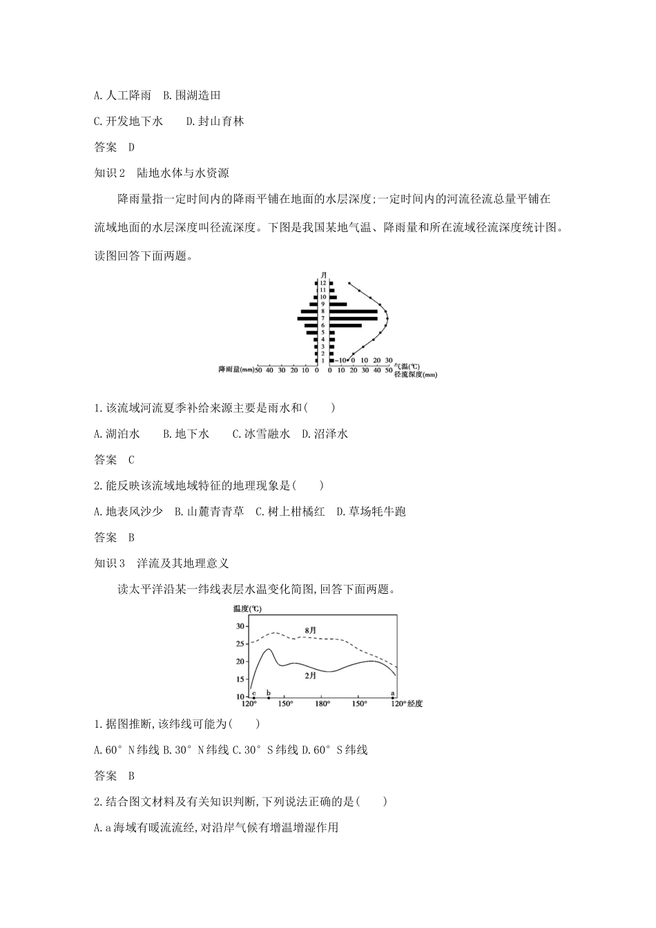 高考地理一轮复习 专题五 地球上的水精练含解析-山东版高三地理试题_第3页