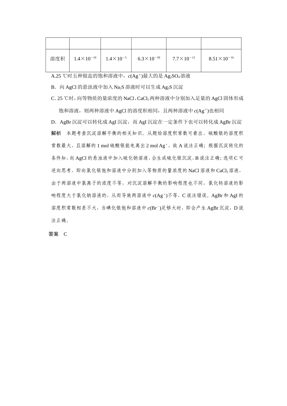 高考化学二轮复习简易通 下篇 专题二（一）专练十一 沉淀溶解平衡的影响因素及其应用（含解析）_第3页