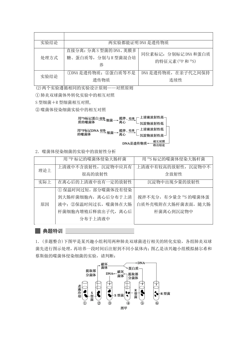 高考生物 考前三个月 知识专题突破练5 遗传分子的基础_第2页