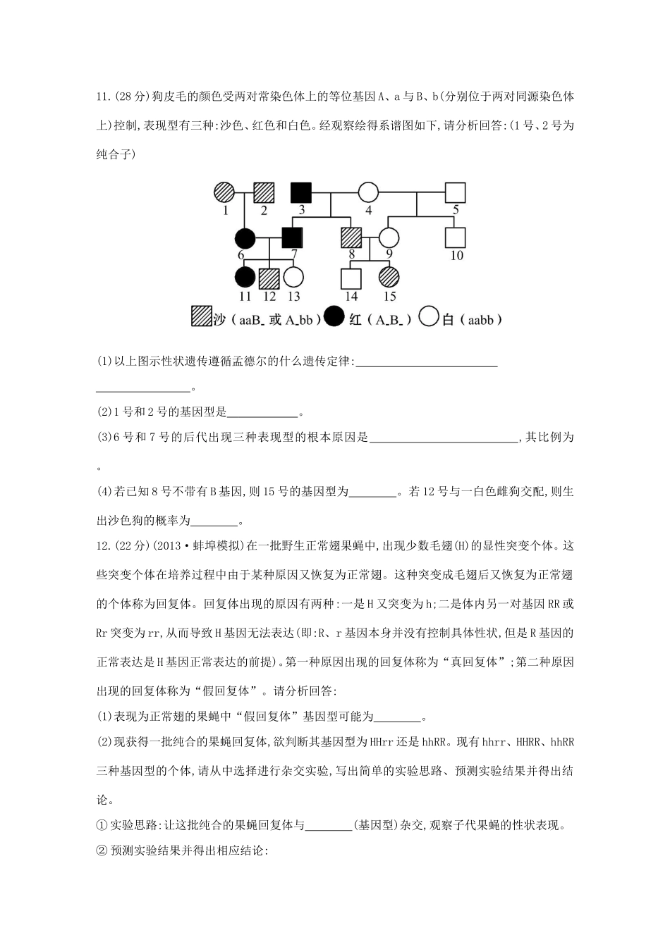 高考生物 孟德尔的豌豆杂交实验课时作业2_第3页