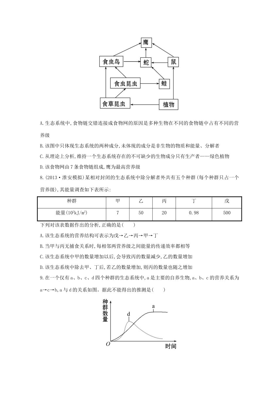 高考生物 生态系统的结构课时作业_第3页