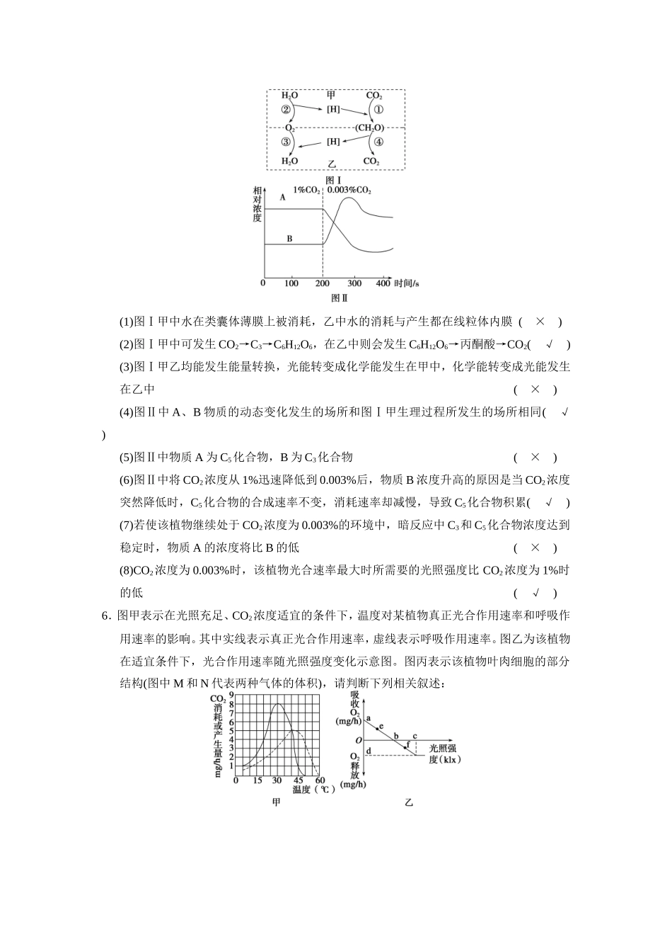 高考生物二轮 考前三个月 热点图示练二 细胞的代谢_第3页