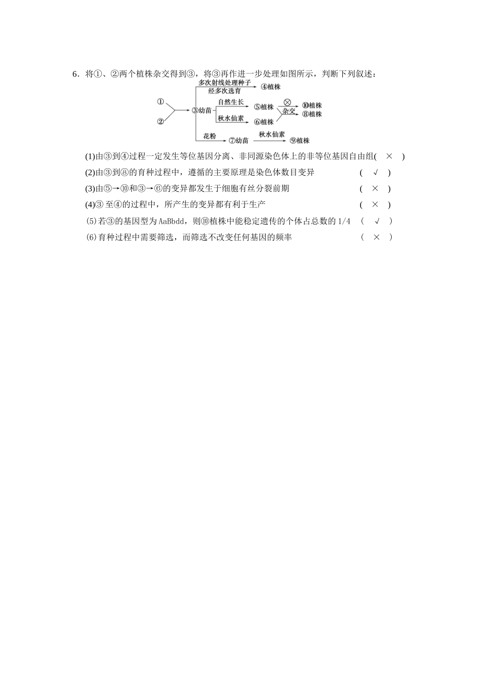 高考生物二轮 考前三个月 热点图示练四 遗传的物质基础、变异和育种_第3页