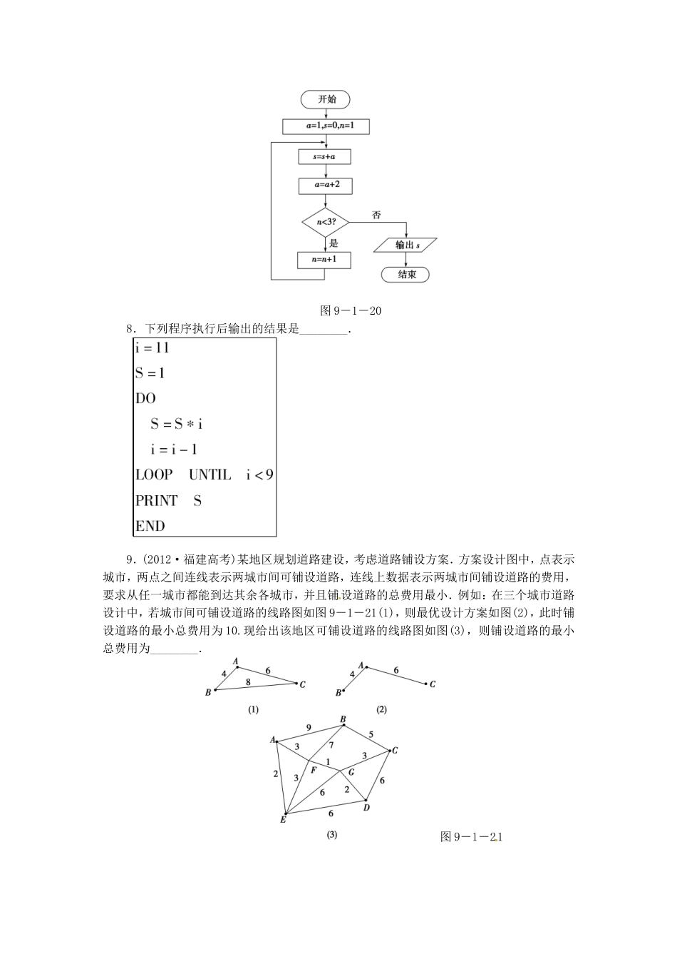 高考数学 算法与程序框图课后作业 文 新人教A版_第3页