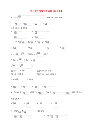 高三数学上学期第五次月考试题 理-山东版高三数学试题