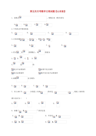 高三数学上学期第五次月考试题 文-山东版高三数学试题