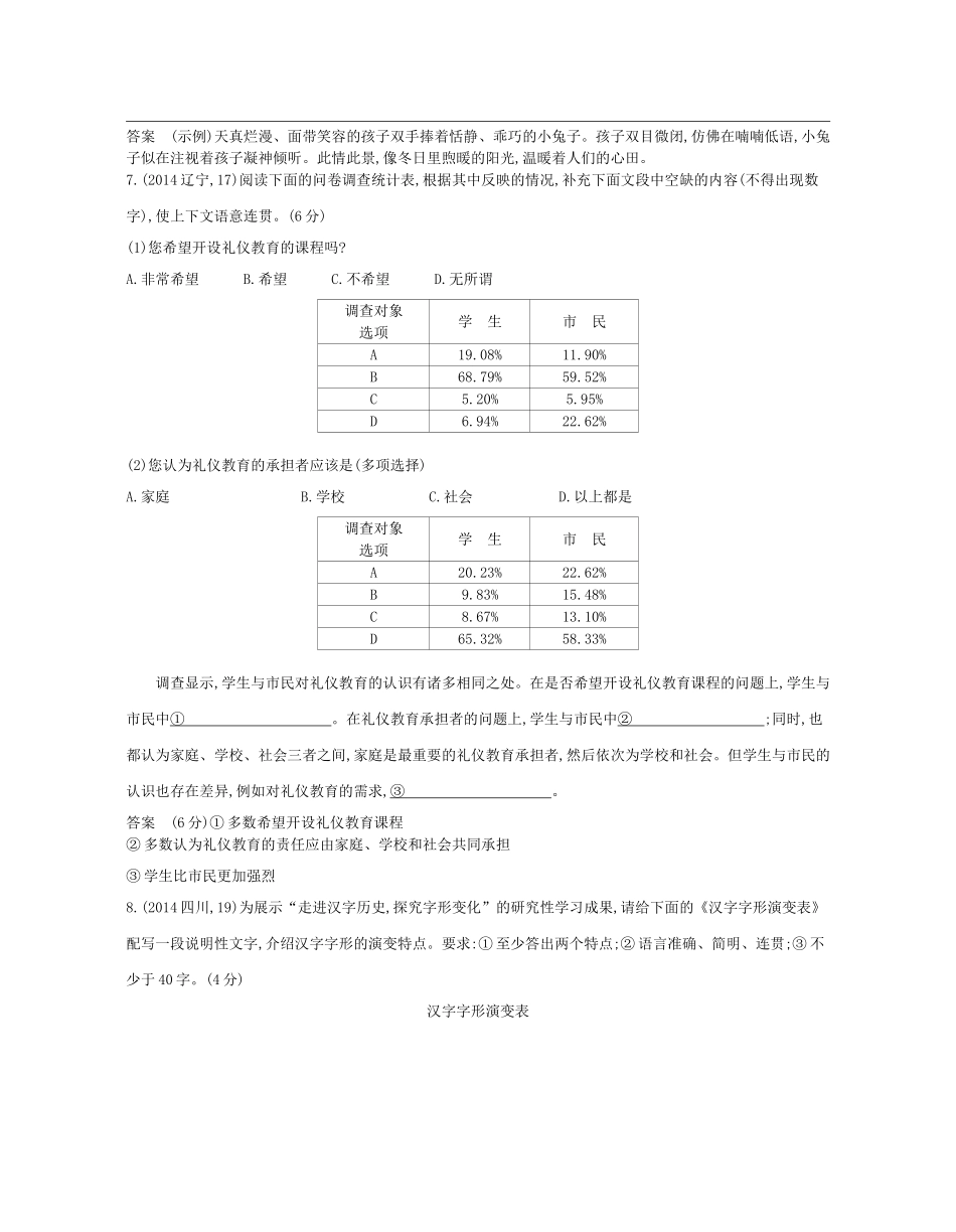 高考语文一轮复习试题分类汇编 专题十一 图文转换-人教版高三语文试题_第3页