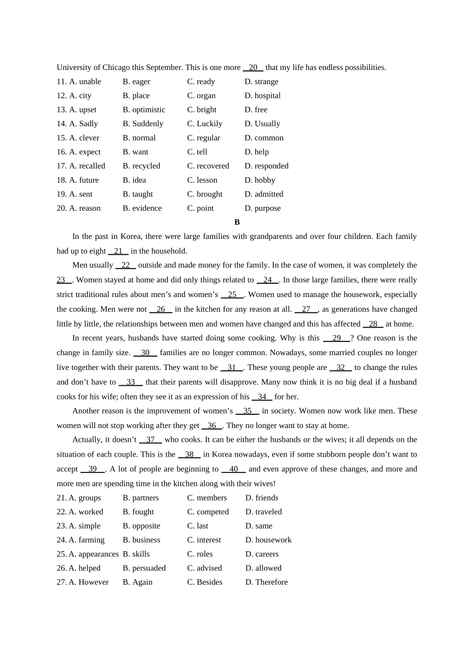 高中英语 Module 6 Animals in Danger测试题 外研版必修5_第2页