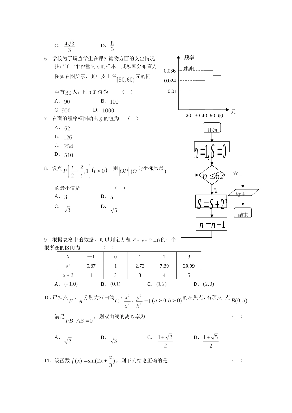 （完）山东省青岛市高三教学统一质量检测数学（文）_第2页