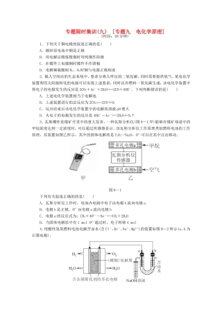高考化学二轮复习 专题限时集训（九）专题九 电化学原理配套作业（解析版）
