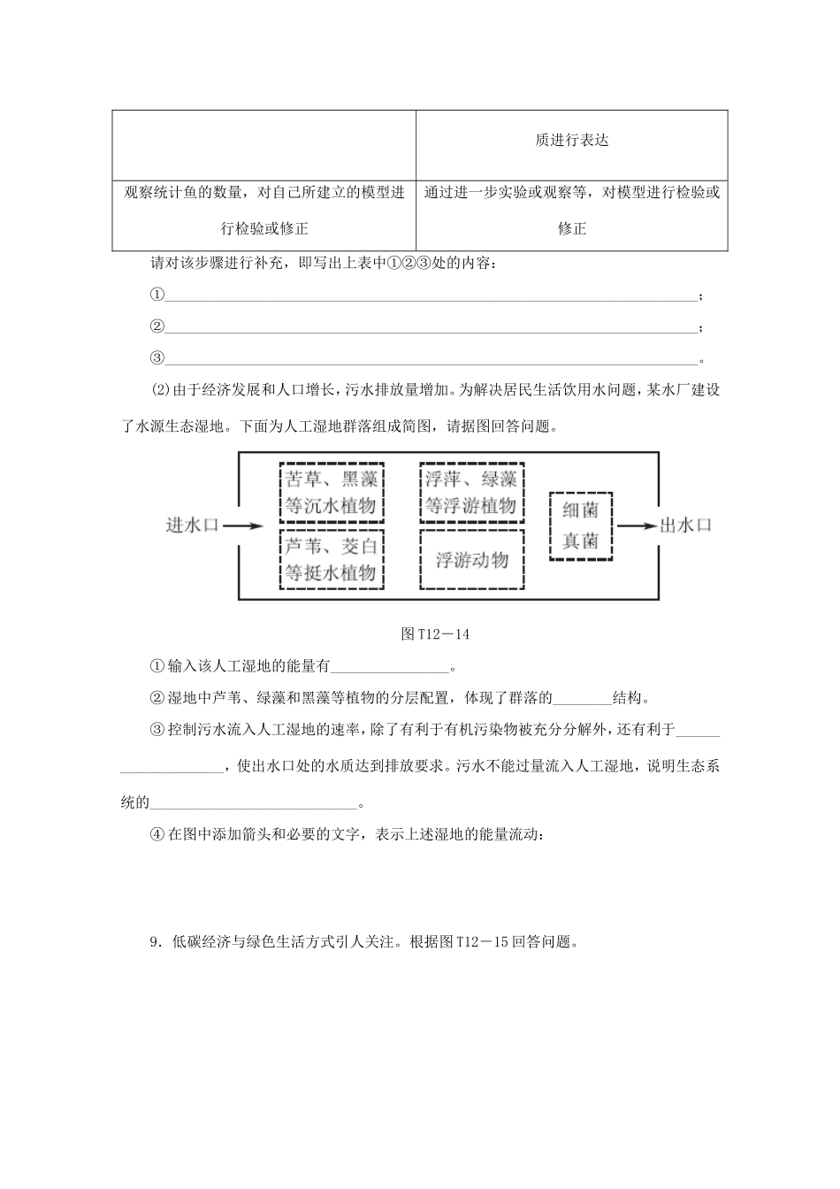 高考生物二轮复习专题限时集训(十二)B 专题十二 生态系统与生态环境的保护配套作业（解析版）_第3页