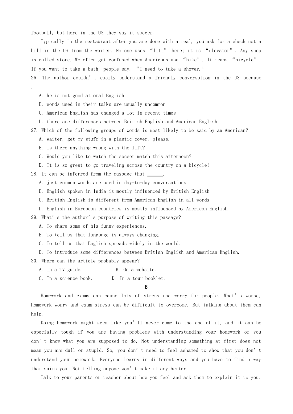 高中英语 Unit1 Great Scientists测试题_第3页