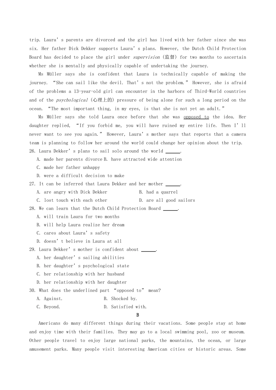 高中英语 Unit1-3 Great Scientists The United Kingdom Life in the future测试题_第3页