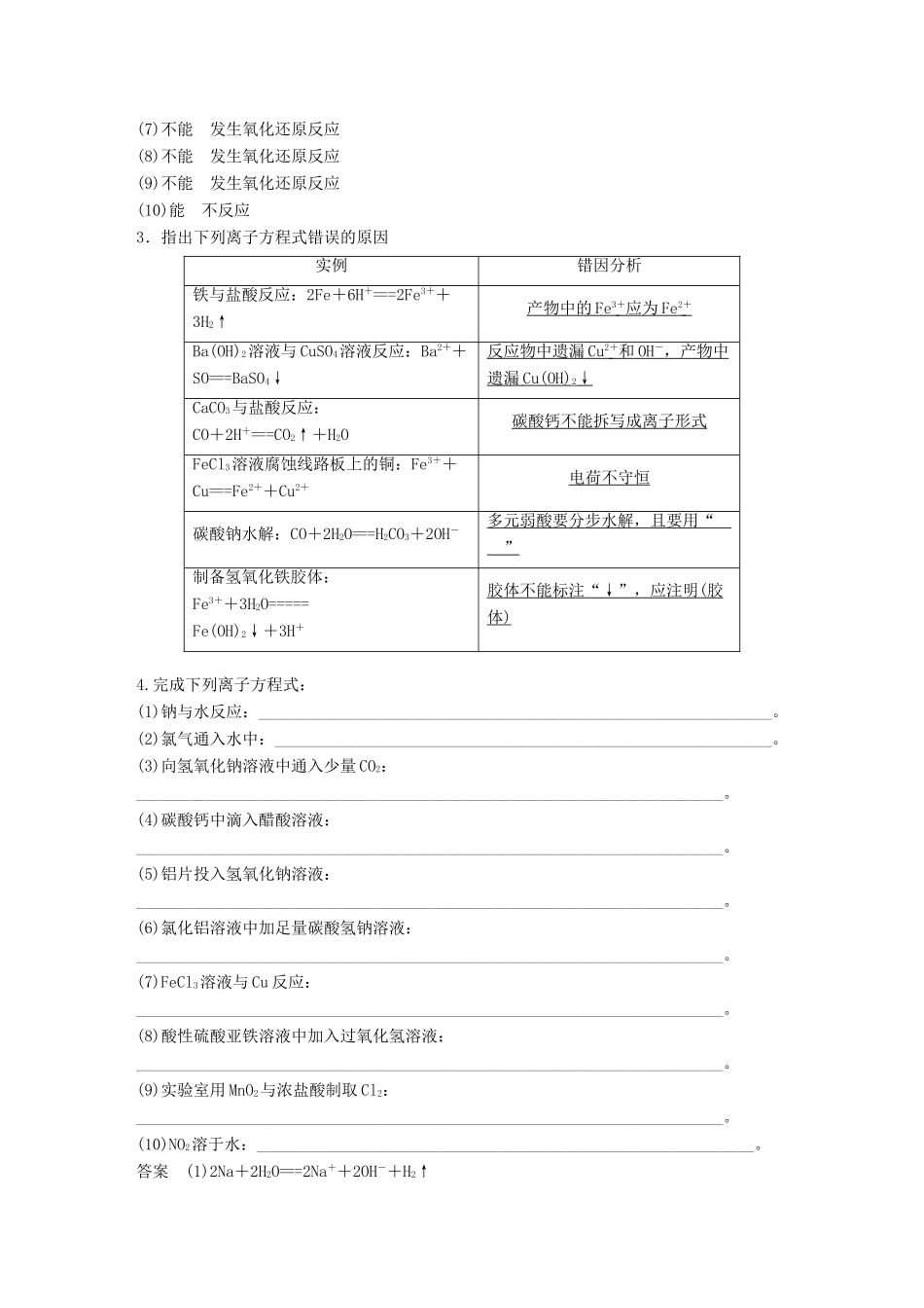 高考化学二轮复习 考前三个月 第一部分 专题2 两类重要的无机反应4_第2页