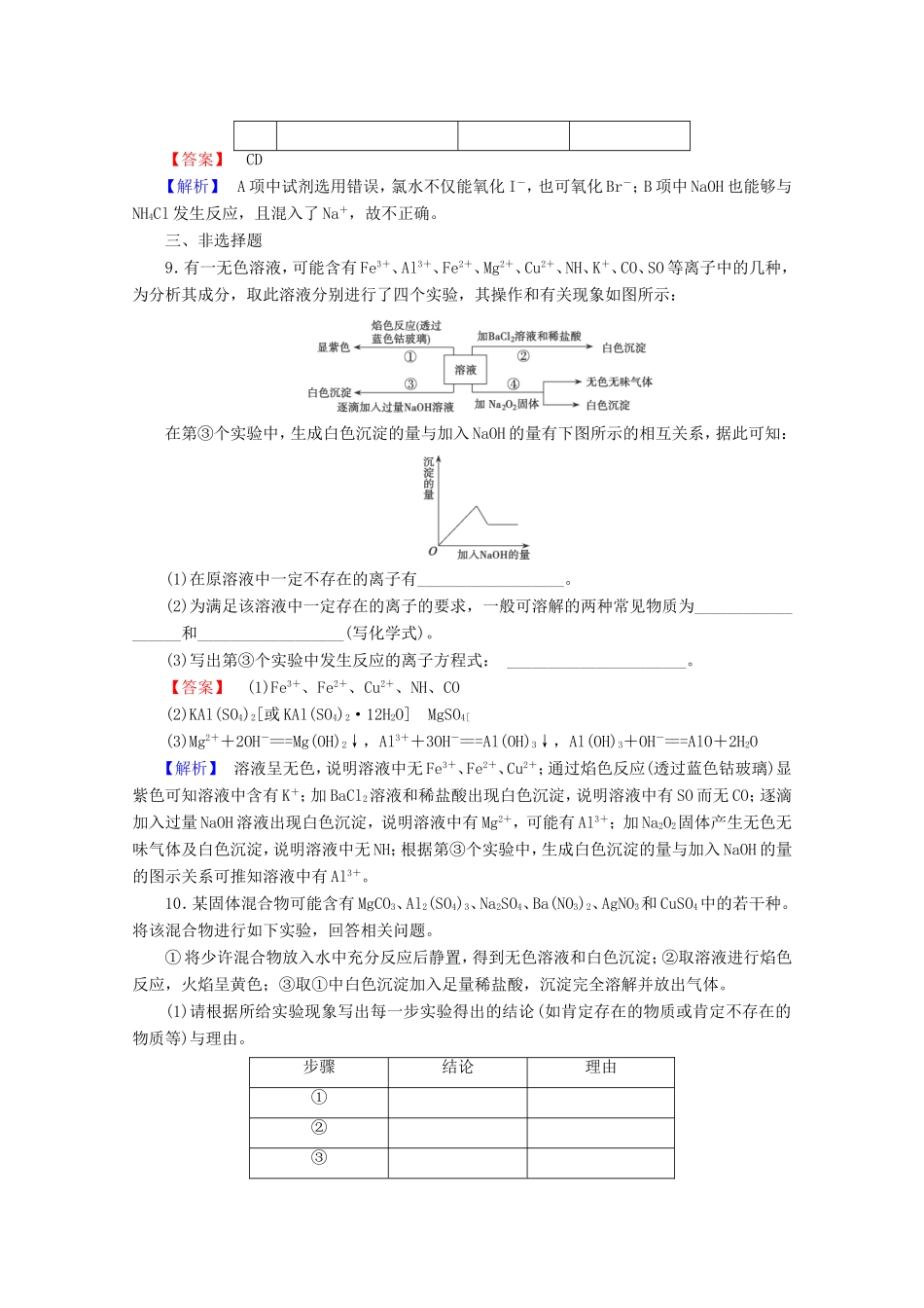 高考化学一轮复习能力拔高 第3讲《物质的分离和提纯》_第3页