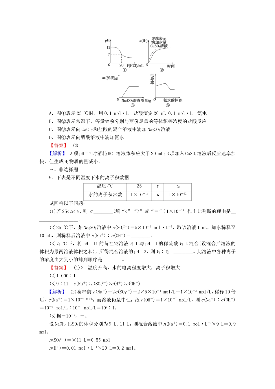 高考化学一轮复习能力拔高 第32讲《水的电离和溶液的pH》_第3页