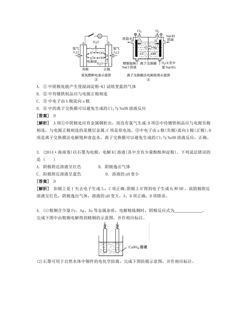 高考化学一轮复习 课时23 电解池及其应用能力摸底-人教版高三化学试题_第2页