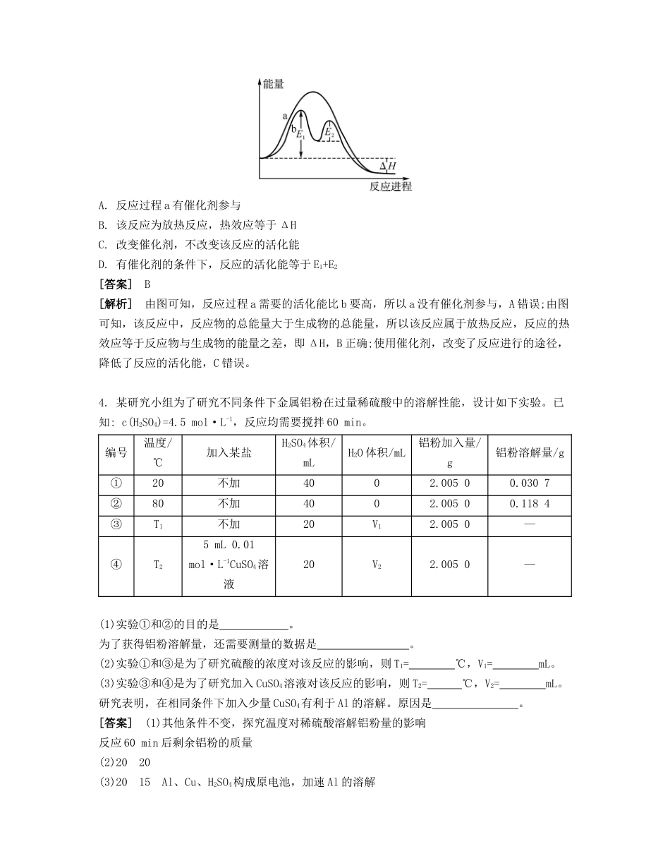 高考化学一轮复习 课时25 化学反应速率能力摸底-人教版高三化学试题_第2页