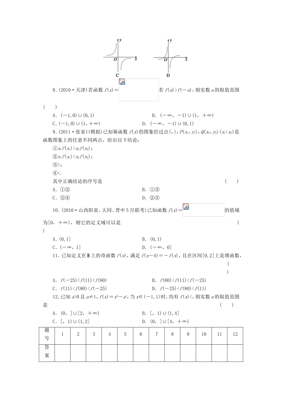 高考数学一轮复习 第二章章末检测 文（含解析）-人教版高三数学试题_第2页