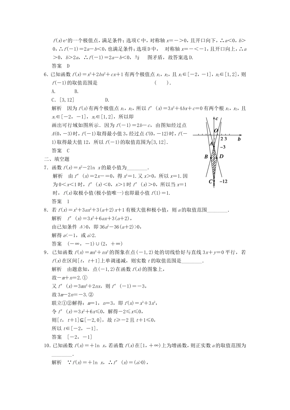 高考数学一轮复习 第三章 第3讲 导数的应用 文（含解析）-人教版高三数学试题_第2页
