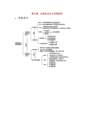 新高考政治一轮复习 经济生活 第四单元 发展社会主义市场经济 第九课 走进社会主义市场经济基础填空 新人教版-新人教版高三政治试题